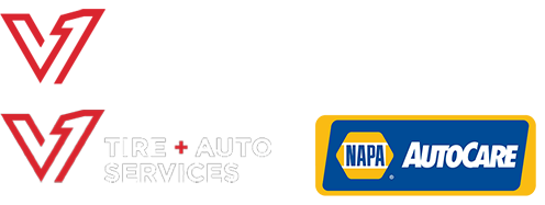 E-mortal Customs, V1 Tire and Auto Services, and NAPA AutoCare logos